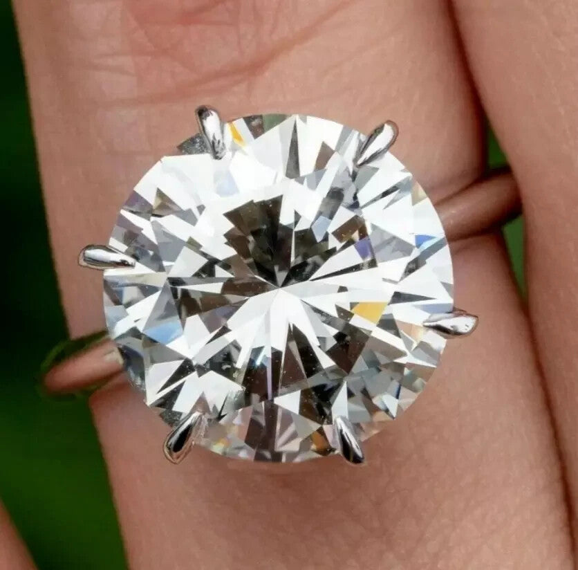 10.00 Ct F VS1 Round Solitaire Platinum Lab Grown Diamond Ring IGI Certified