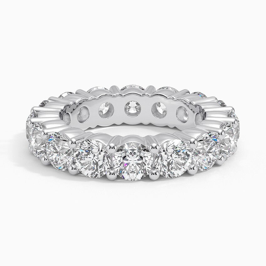 5.00 Ct Round Lab Grown Diamond Eternity Band Ring Platinum FG VS Super Clean