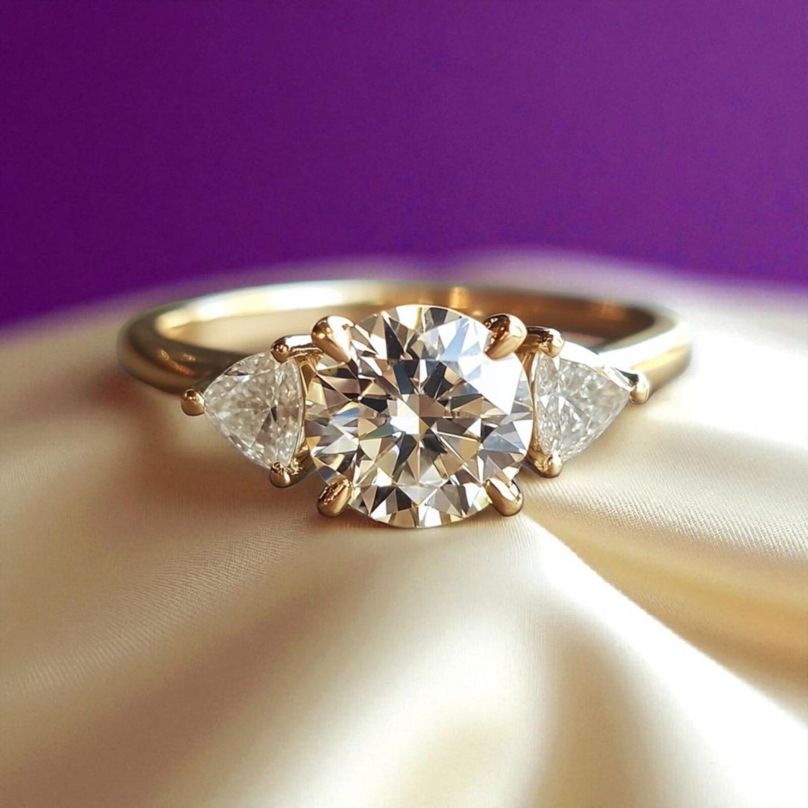 2.60 Ct D VS1 Round IGI Certified Lab Grown Diamond Ring 14k Yellow