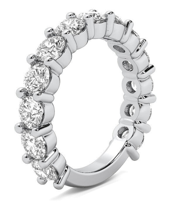 3.25 Ct EF VS Round Lab Grown Diamond Band Set in 14k White Gold Free Shipping