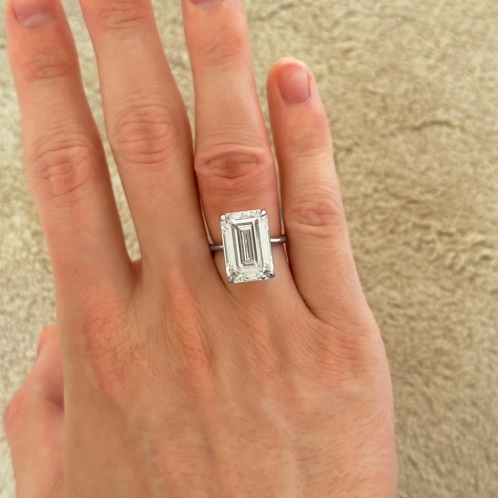 4 Ct IGI Emerald E VS1 Lab Grown Diamond Solitaire Wedding Ring 14k White Gold