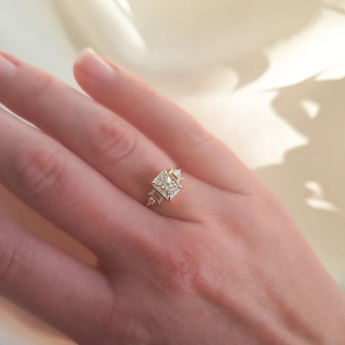 2.30 Ct Radiant E VS1 14k White Gold Lab Grown Diamond Ring IGI Certified