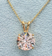 3.00 Ct D VS1 Lab Grown Diamond Solitaire Pendant 14k with Chain IGI Certified