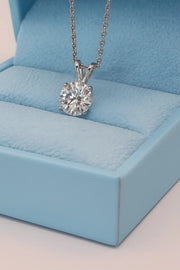 IGI Certified 4.00 Ct Round G/VS1 Lab Grown Diamond Necklace 14K White Gold
