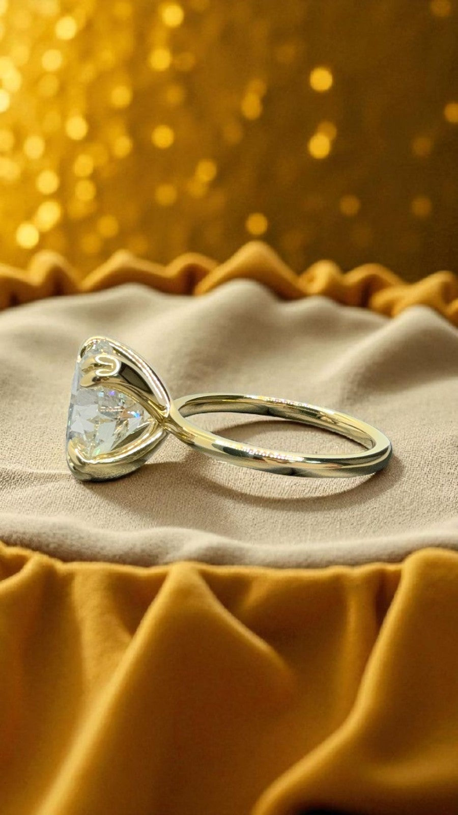 3.00 Ct D VS1 Round Lab Grown Diamond Ring 14k Gold IGI Certified GIA Authentic