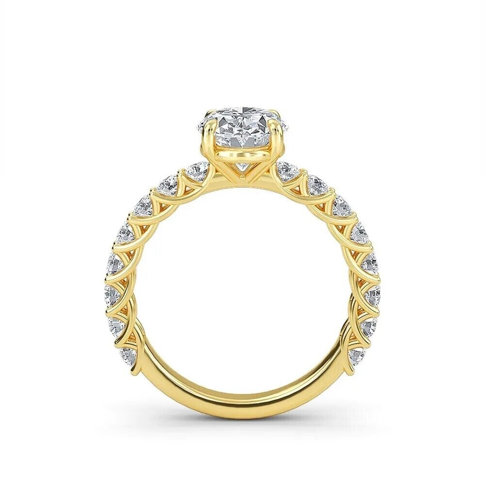 3.25 Carat Oval Diamond Ring Lab Grown Diamond IGI Certified