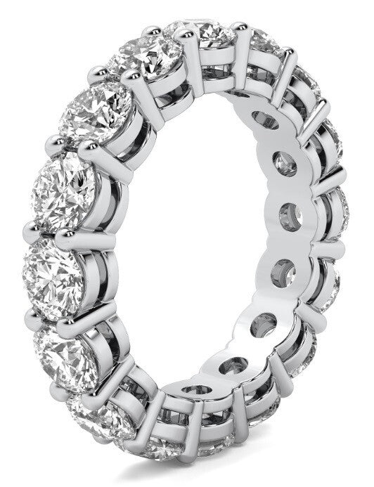 5 Ct Round Lab Grown Diamond Eternity Band Ring 14k E VS GIA Authenticated Sz 8