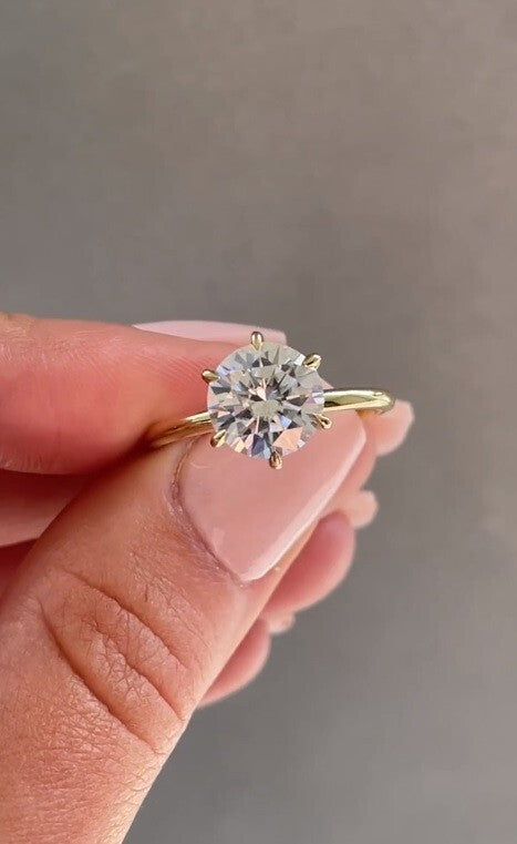 2.50 Ct G VS2 Lab Grown Diamond Engagement Ring 14k Yellow Gold IGI Certified