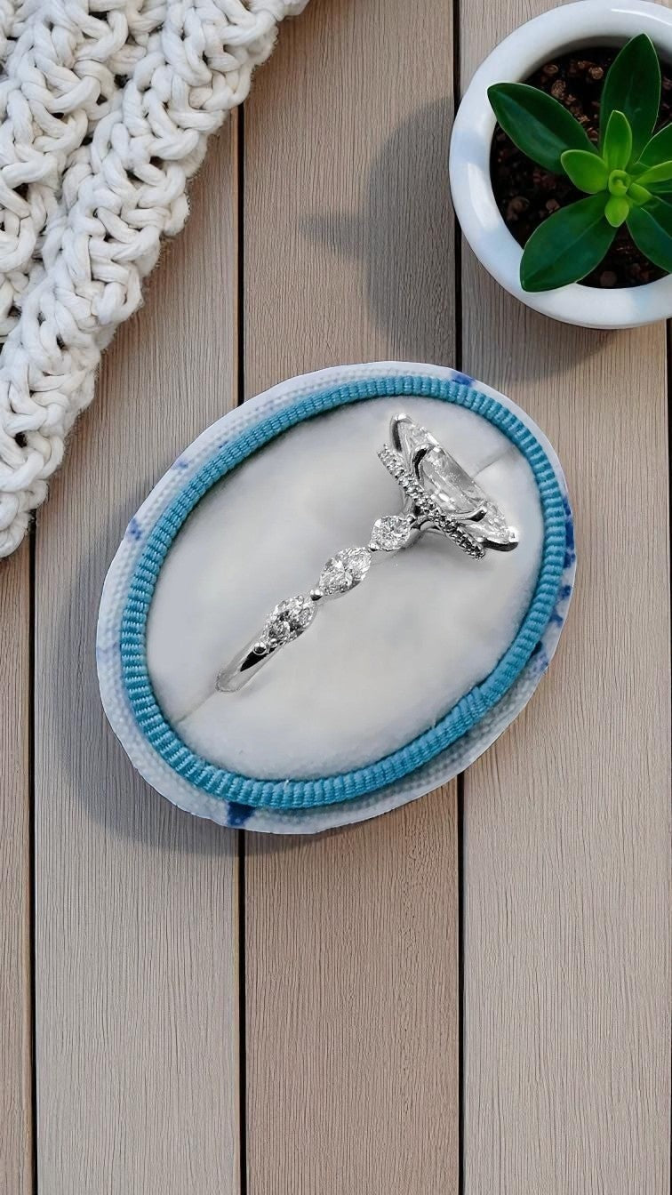 5.00 Carat Marquise Diamond Ring IGI Lab Grown 14K White Gold IGI Certified