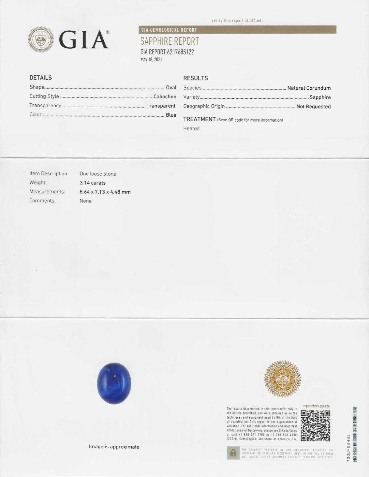 3.44 Carat Natural Sapphire and Diamond Pinky Ring 14k White Gold GIA Certified