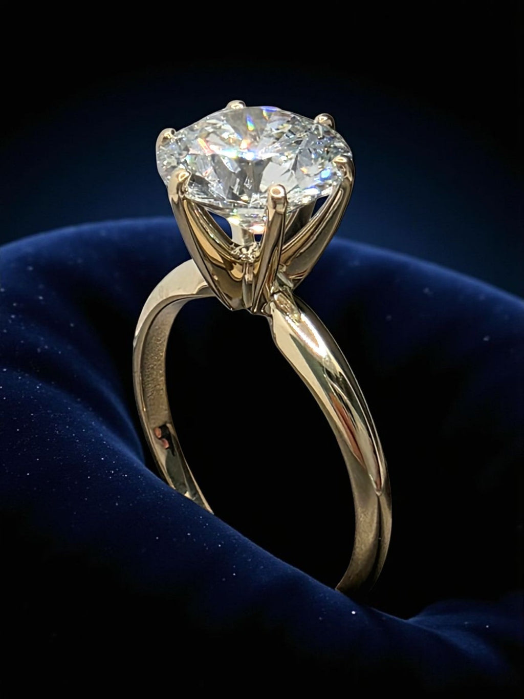 2.00 Ct D VS1 Round Solitaire 14k Yellow Lab Grown Diamond Ring IGI Certified