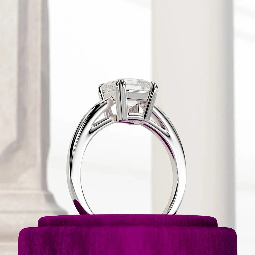 IGI 3.00 Ct Asscher Cut Lab Grown Diamond Solitaire Ring Solid 14k Gold D VS1