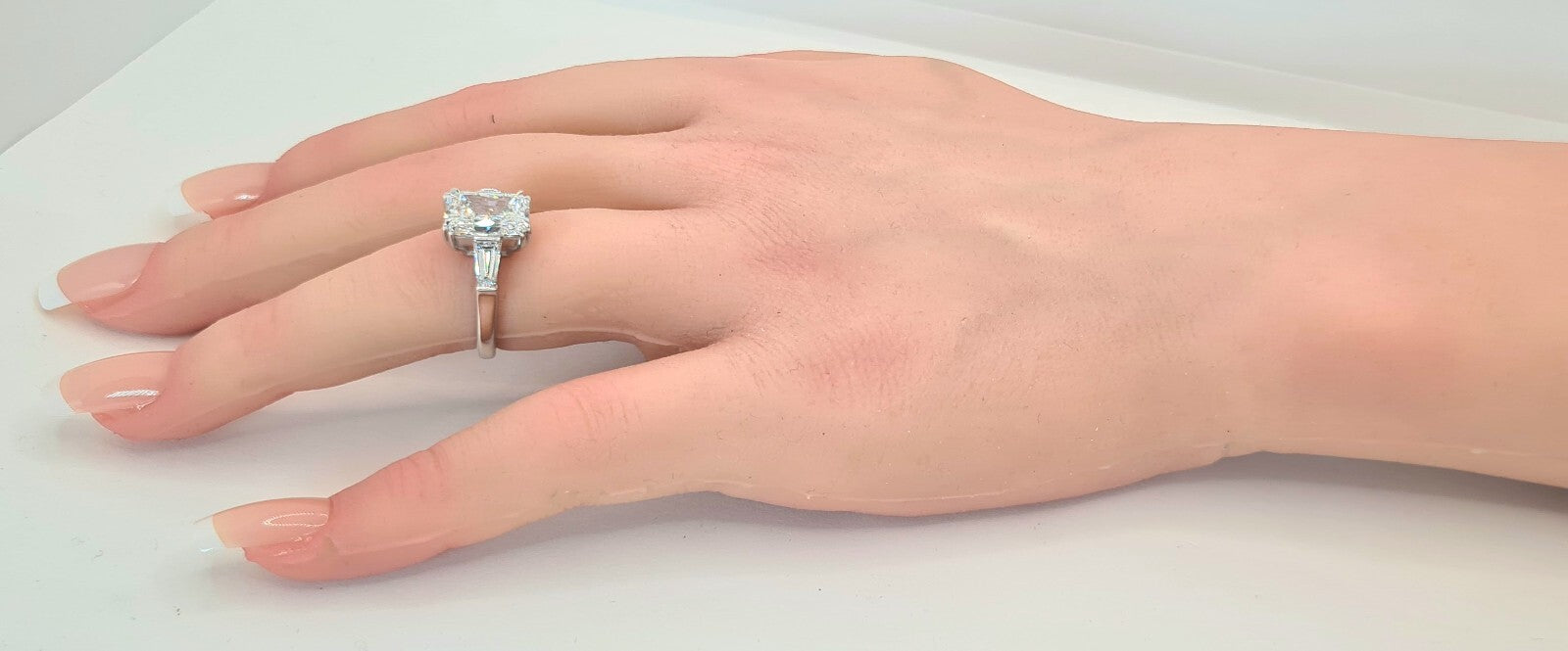 2.50 Ct D VVS2 Radiant Lab Grown Diamond Ring IGI Certified 14k White Gold