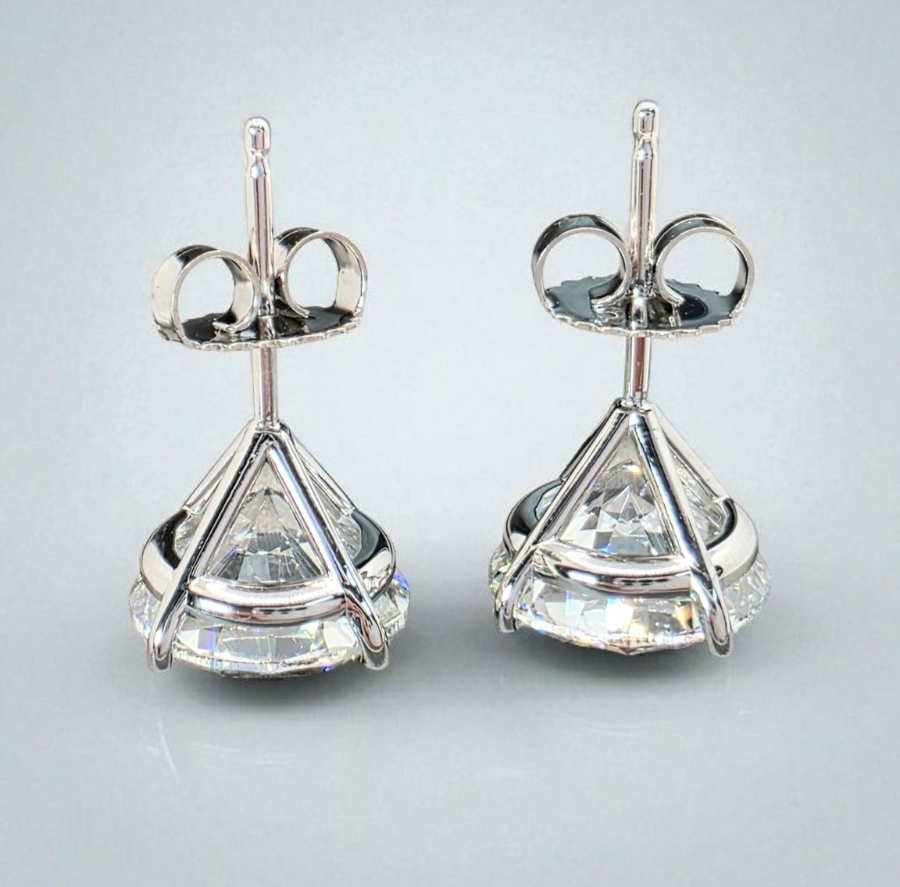 10.00 Ct G VS2 Round Lab Grown Martini Diamond Studs 14k Gold IGI Certified