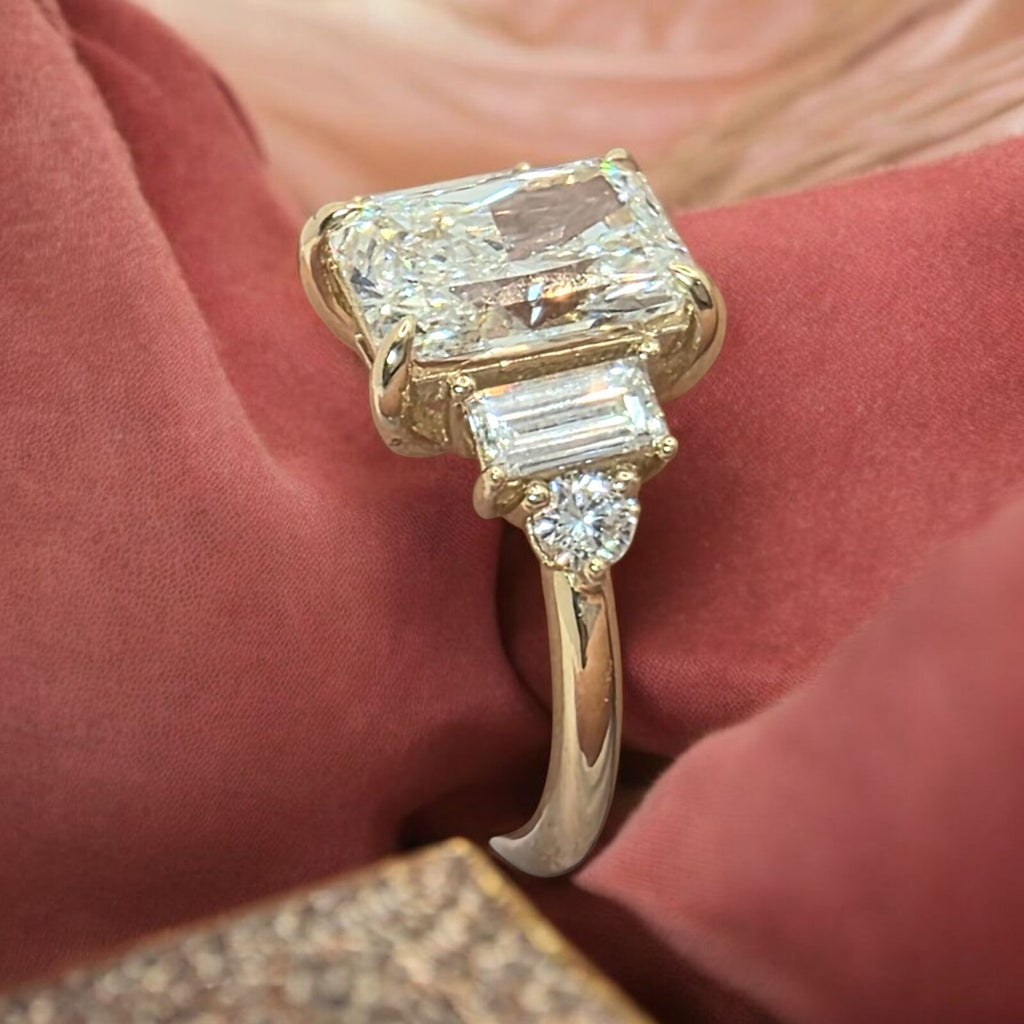 2.30 Ct Radiant E VS1 14k White Gold Lab Grown Diamond Ring IGI Certified