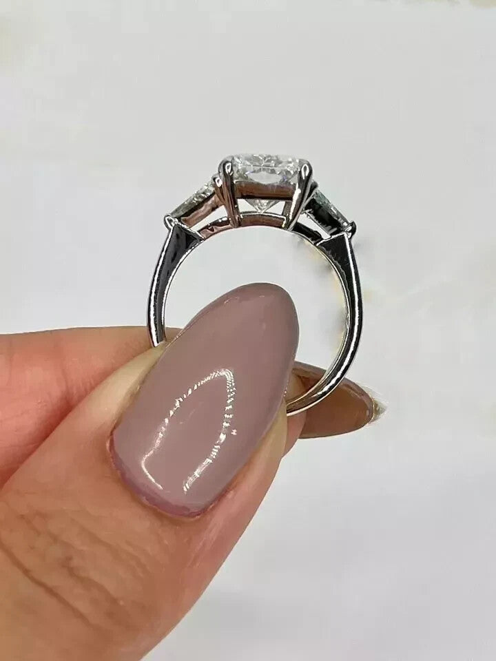 5.80 Ct E VS1 Radiant Lab Grown Diamond Ring IGI Certified 14k White Gold