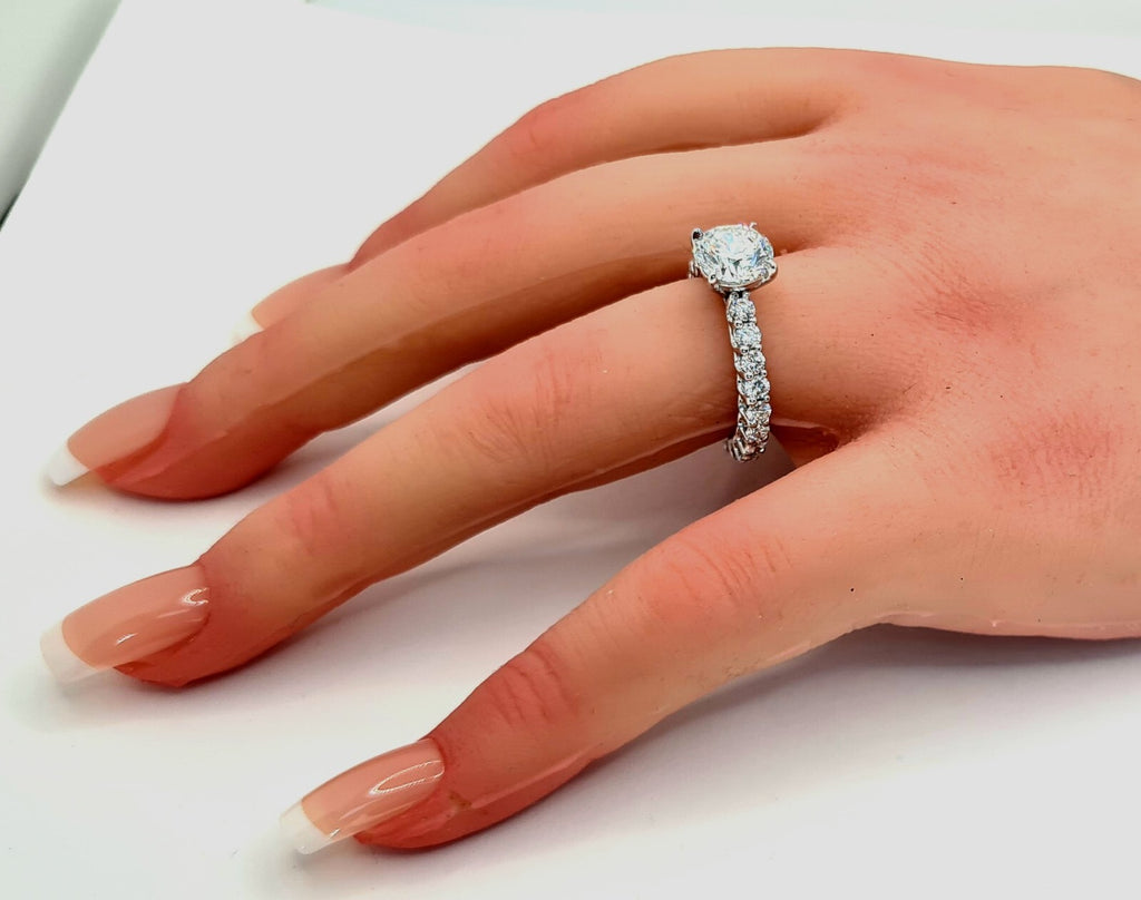 4.28 Ct D VS Round Diamond Engagement Ring IGI Certified Lab Grown 14k White