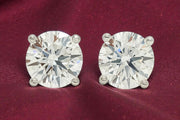 IGI Certified 2.00 Ct F/VS1 Lab Grown Diamond Stud Earrings 14K WHITE Gold Screw