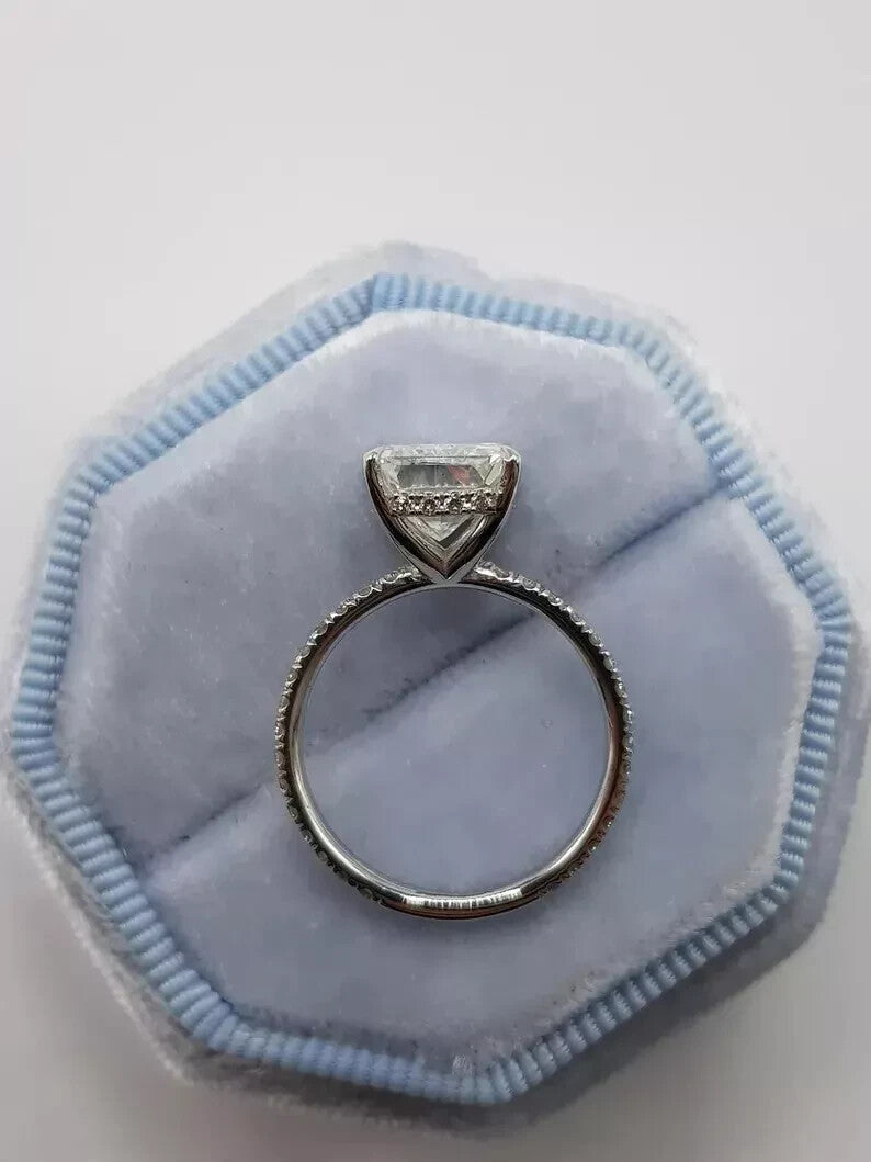 2.70 Radiant F VS1 14k White Lab Grown Diamond Ring IGI Certified