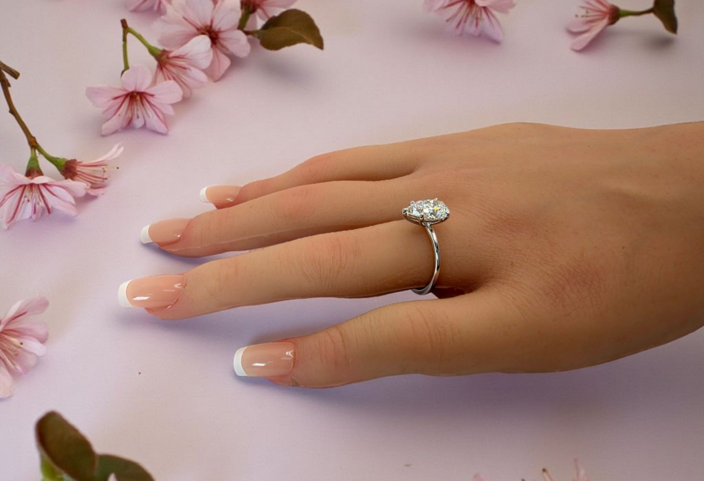 2.00 Ct  D VS1 Pear Shaped Lab Grown Diamond Engagement Ring 14k White Gold