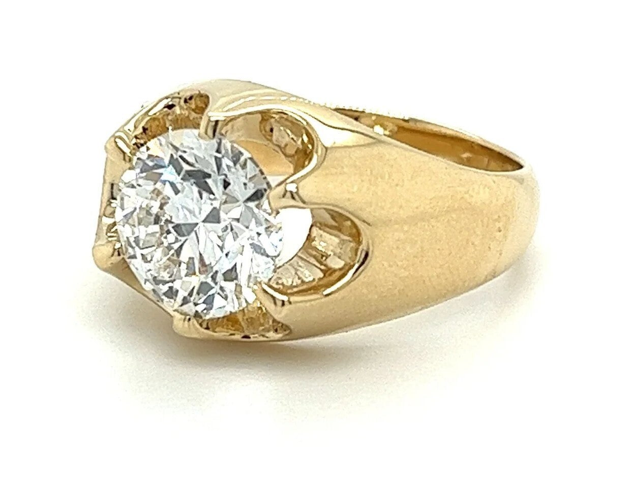 3.00ct Lab-Grown Diamond F/VS Very Good Cut Round Brilliant 14K Yellow Gold