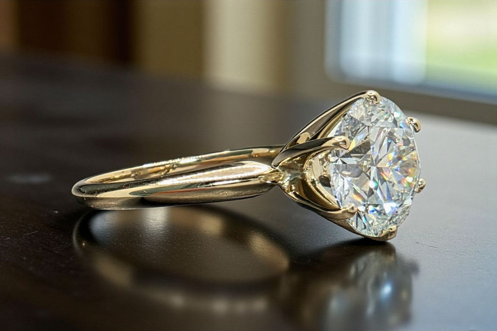 2.00 Ct D VS1 Round Solitaire 14k Yellow Lab Grown Diamond Ring IGI Certified