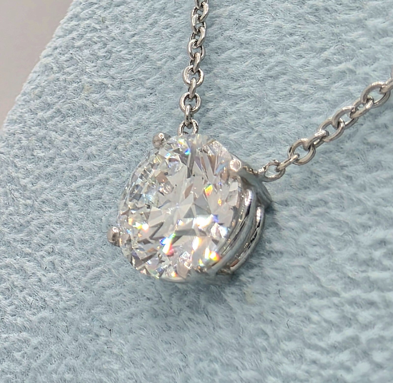 2.00 Ct D VS1 Round Lab Grown Diamond Pendant 14k White Gold IGI Certified