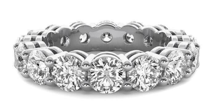 7 Ct Round Lab Grown Diamond Eternity Band Ring 14k E VS GIA Authenticated