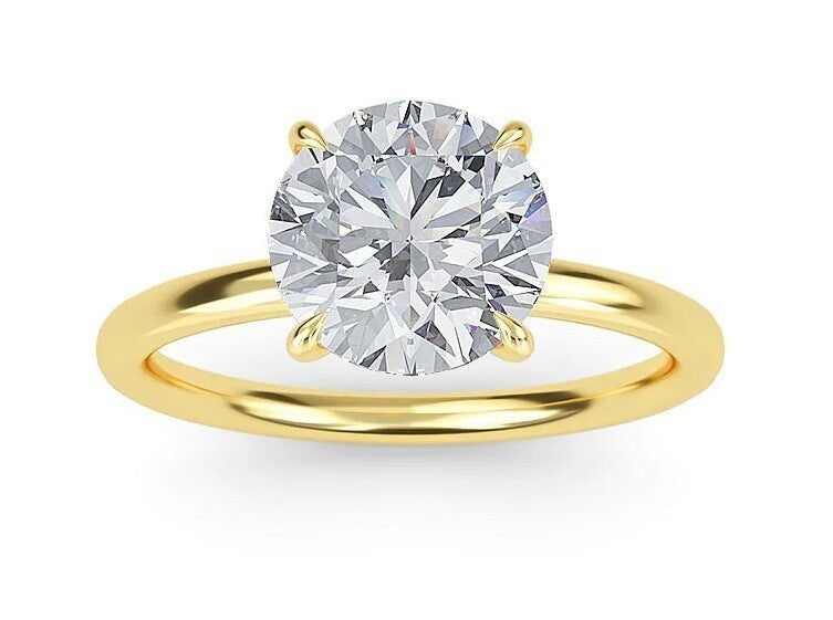 4.00 Carat Lab Grown Diamond Ring IGI Certified G VS 14k Yellow Gold