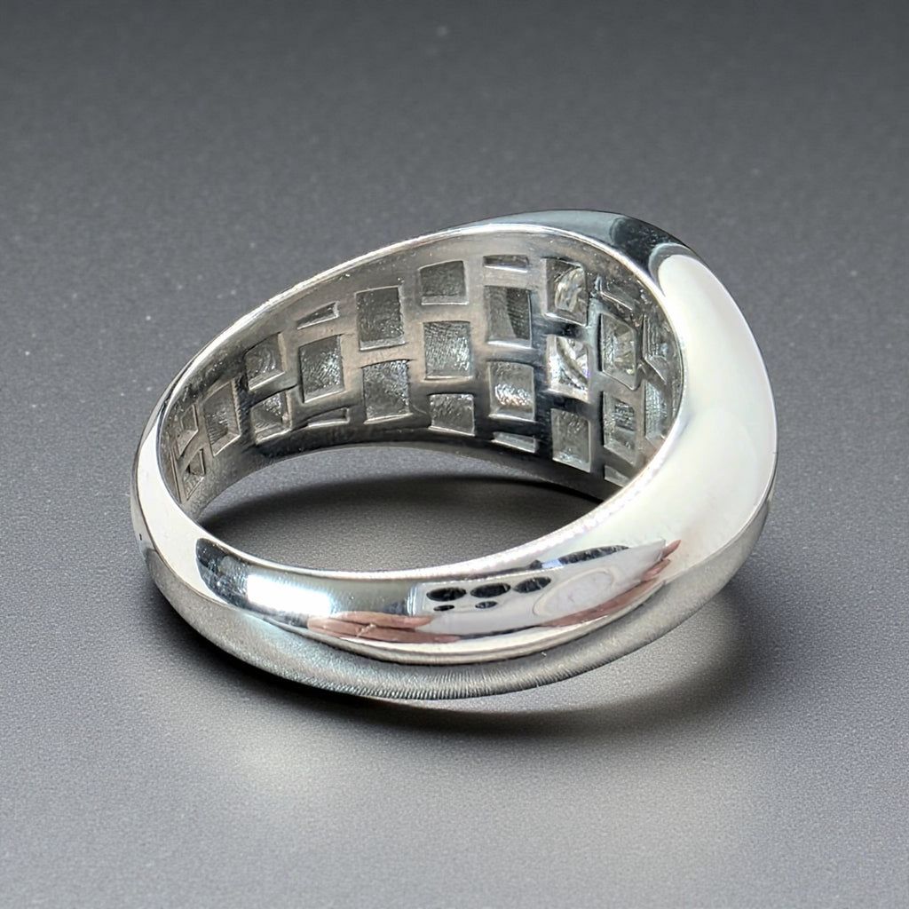 3.00 Ct D VS1 Lab Grown Round Diamond Men's Ring 14k White IGI Certified