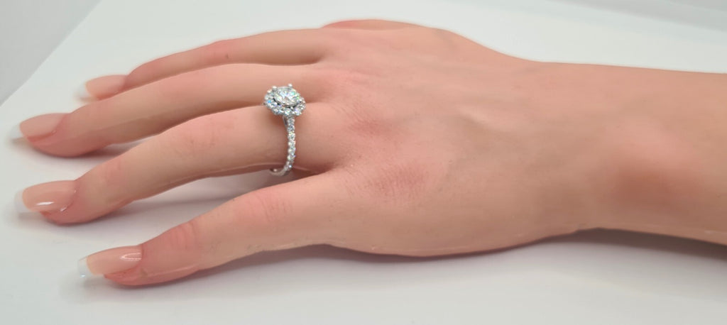 2.29 Ct D VS1 Lab Grown Round Cut Diamond Knot Engagement Ring 14k IGI Certified