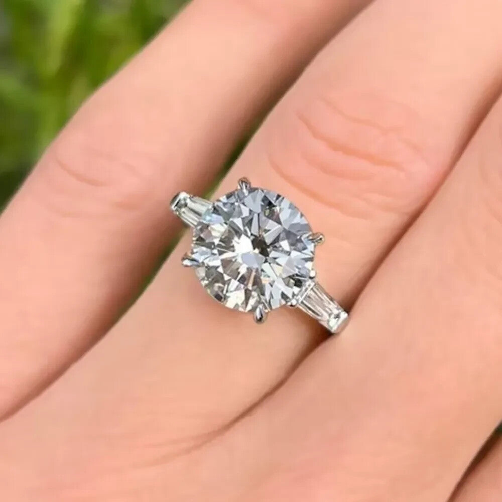 3.51 Ct IGI Lab Grown Diamond Engagement Ring Round 950 Platinum