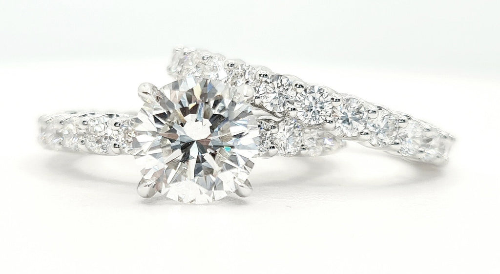 4.68 Ct E VS1 Lab Grown Diamond Engagement Ring With Band IGI Certified Diamond