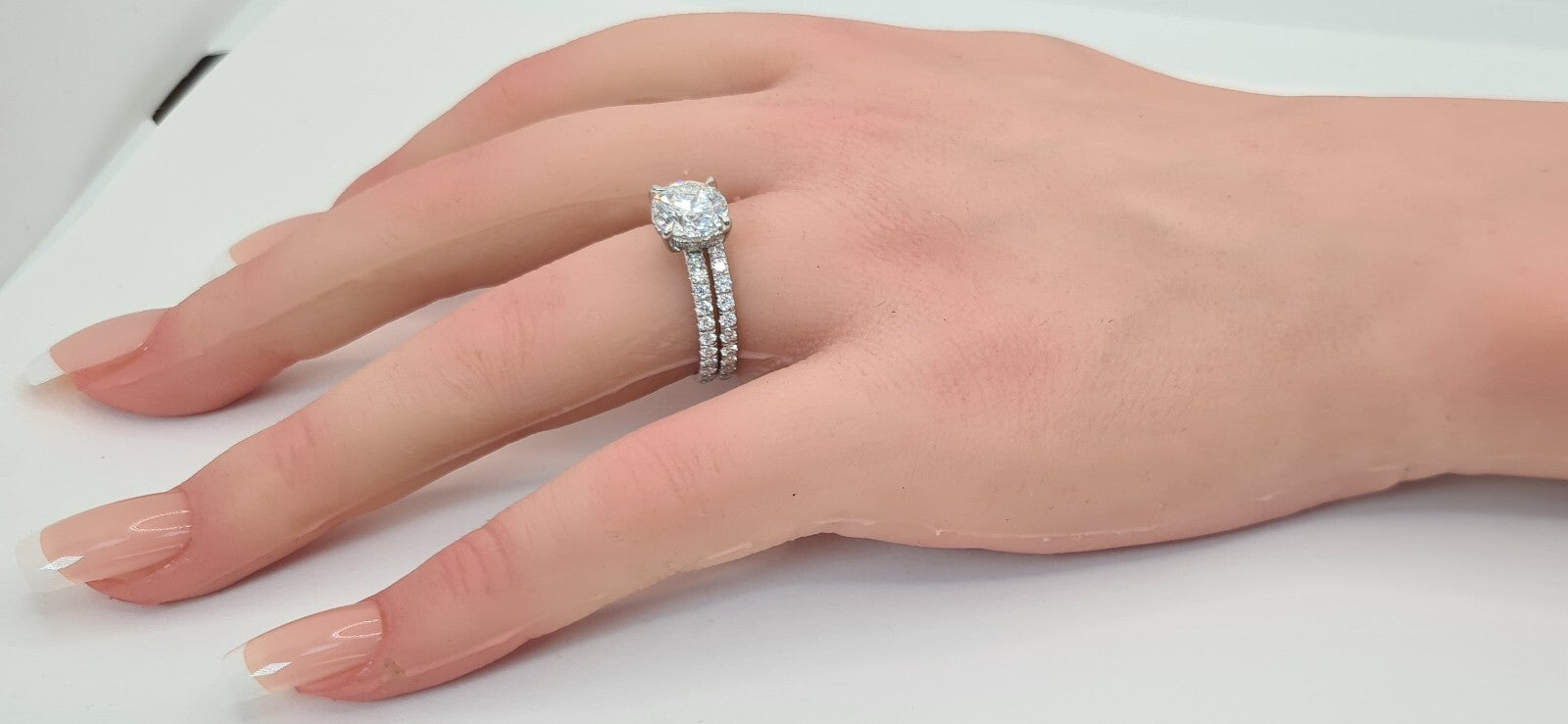 4.00 Ct E VS1 Lab Grown Diamond Engagement Ring With Band IGI Certified Diamond