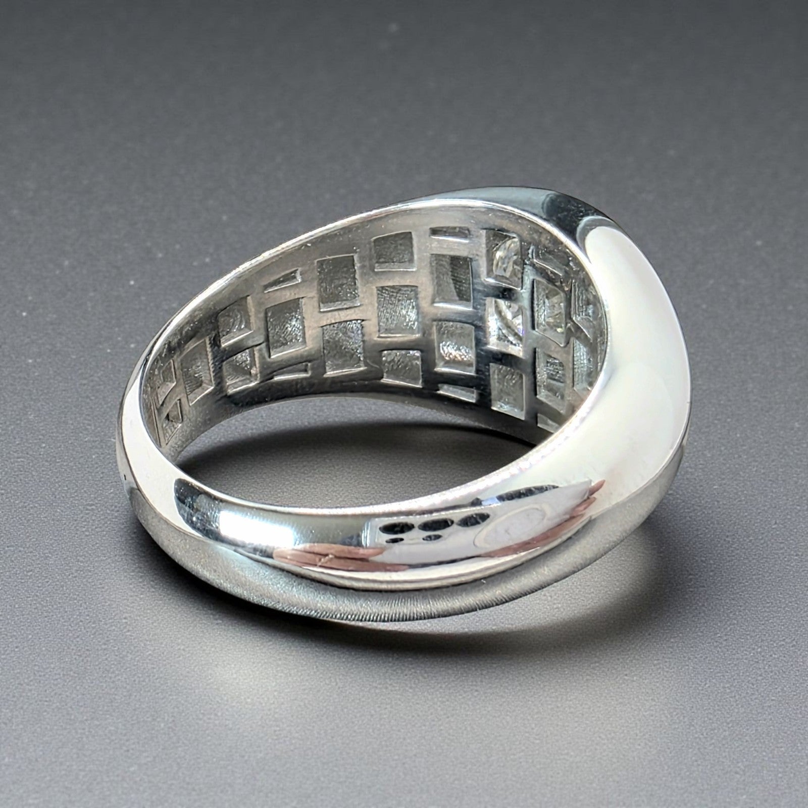 3.00 Ct D VS1 Lab Grown Round Diamond Men's Ring 14k White IGI Certified