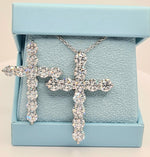 Load image into Gallery viewer, 11.00 Ct E VS1 Round Lab Grown Huge Diamond Cross Pendant IGI 14k White Gold