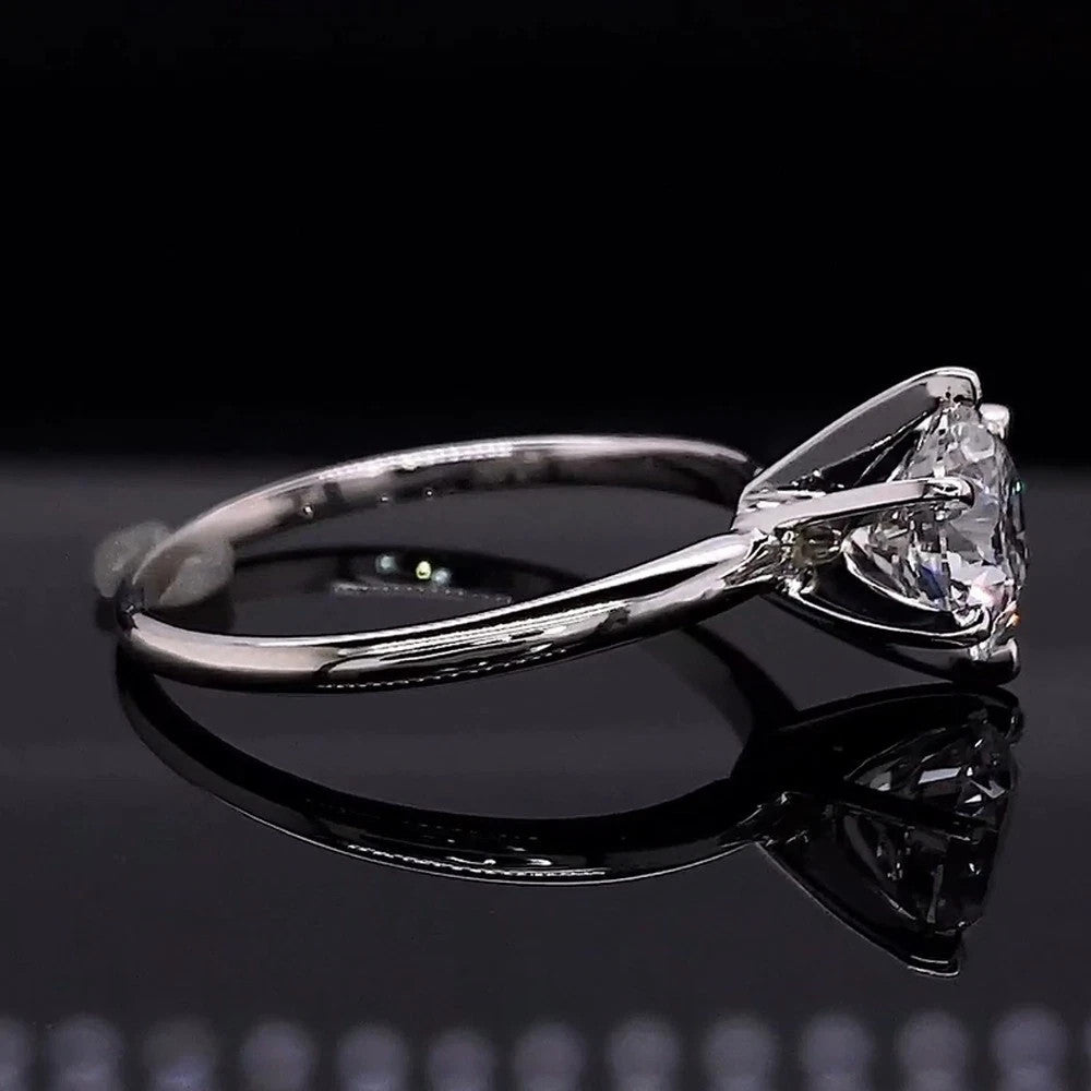 2.00 Ct D VS1 Round Solitaire Platinum Lab Grown Diamond Ring IGI Certified