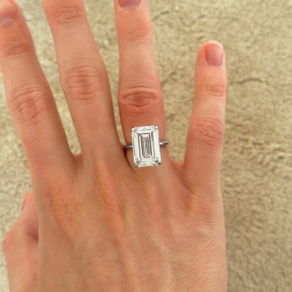 5 Ct IGI Emerald VS1 E Lab Grown Diamond Solitaire Wedding Ring 14k White Gold