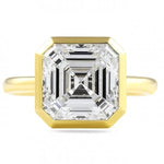 Load image into Gallery viewer, 1.00 Asscher Cut Diamond Ring Bezel Set Lab Grown Diamond IGI Certified