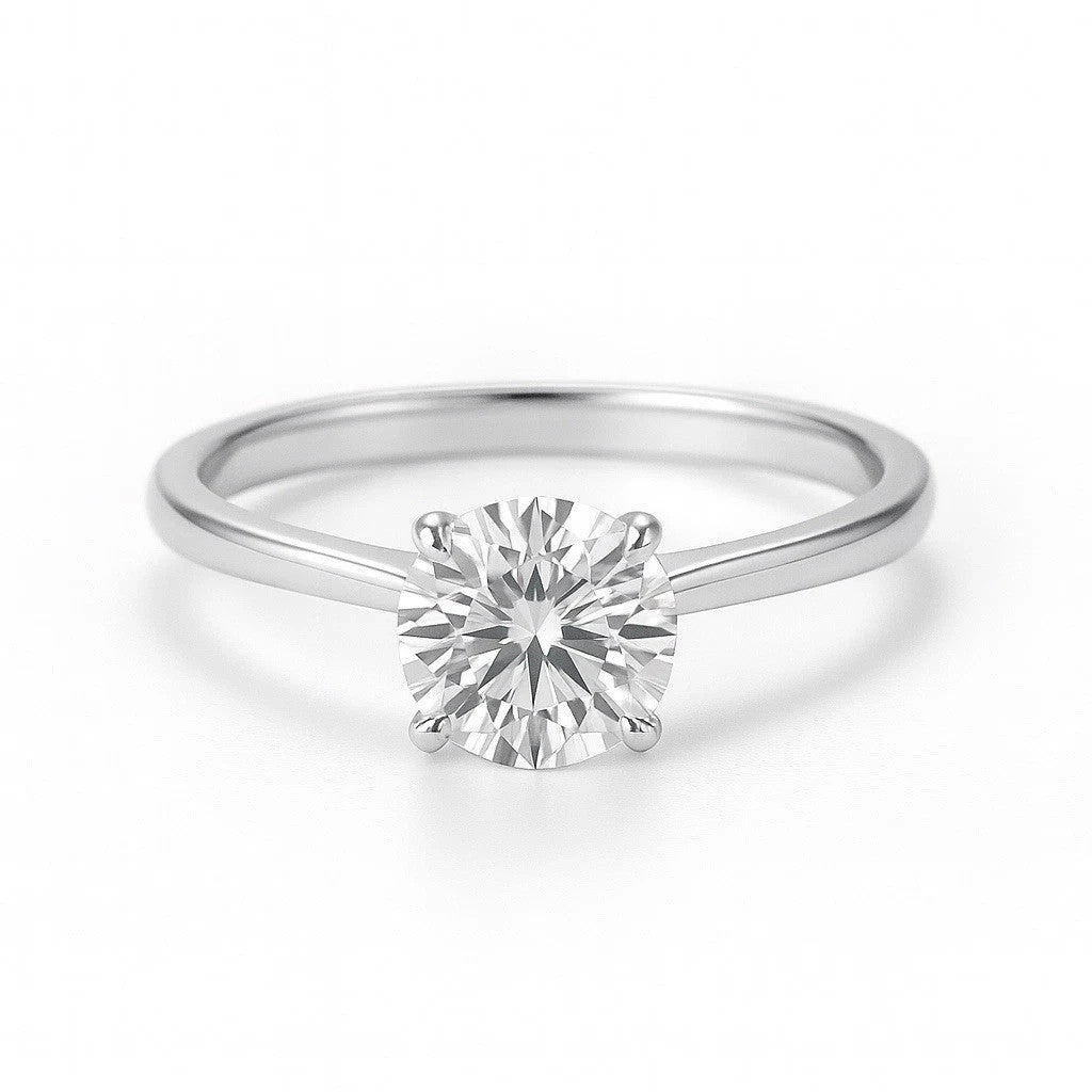 1.00 Carat IGI Certified D VS1 Lab Grown Round Diamond Ring 14k