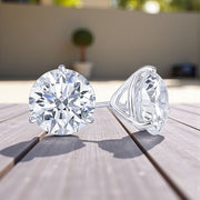 2 Ct Round Cut D/F VVS-VS Lab Grown Diamond Stud Earrings 14k Gold Screw Back