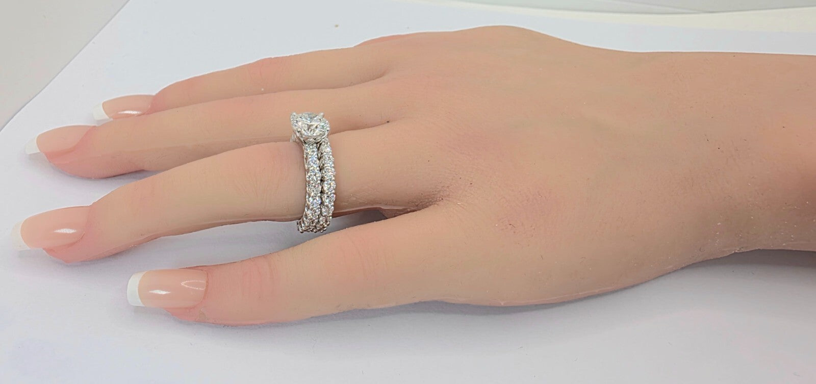 5.68 Ct D VS1 Lab Grown Diamond Engagement Ring With Band IGI Certified Diamond