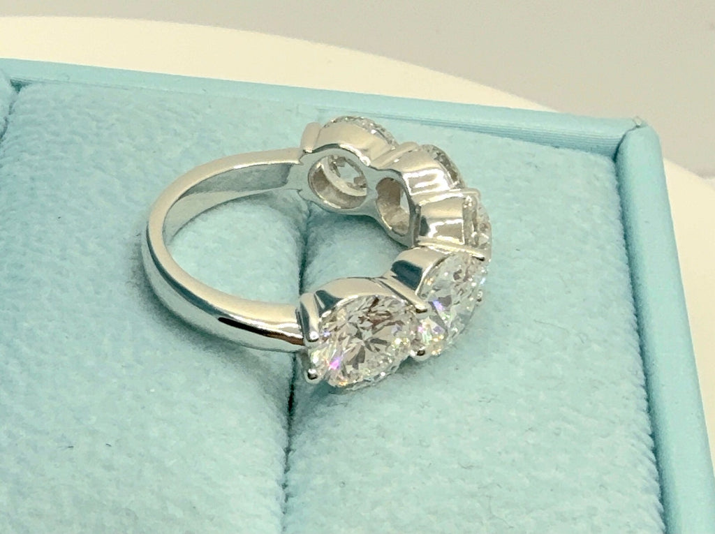 6.00 Carat 5 Stone Lab Grown Diamond Wedding Band Platinum IGI Certified