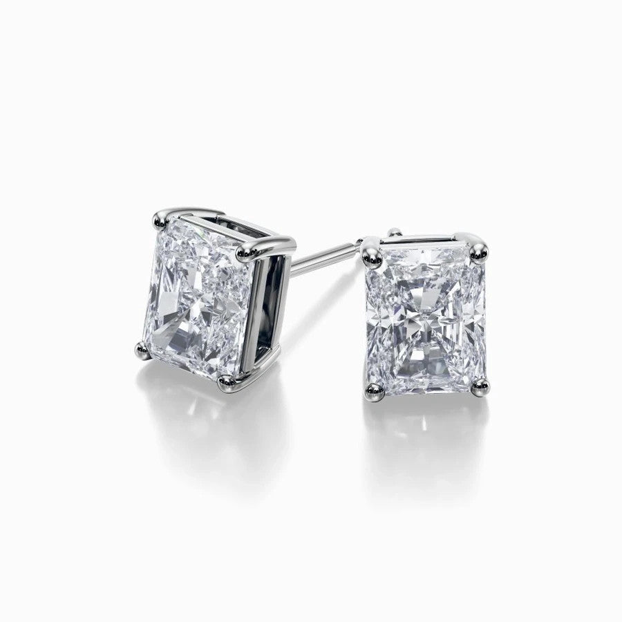 1 Ct Radiant Diamond Lab Grown Diamond Stud Earrings 14k Yellow Gold Push Back