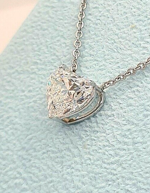 2.00 Ct D VS1 Lab Grown Heart Shaped Diamond Pendant 14k Gold IGI Certified
