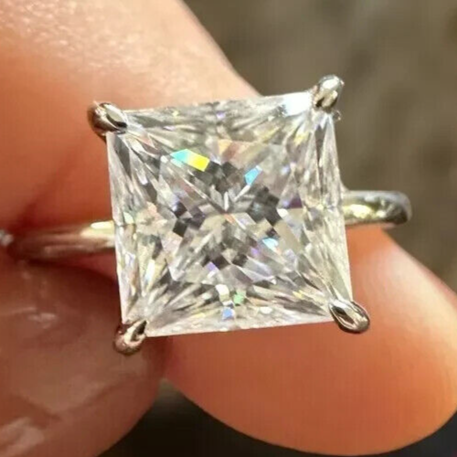 2 Ct D VVS2 Princess Cut IGI Certified Lab Grown Diamond Solitaire Ring 14k Gold
