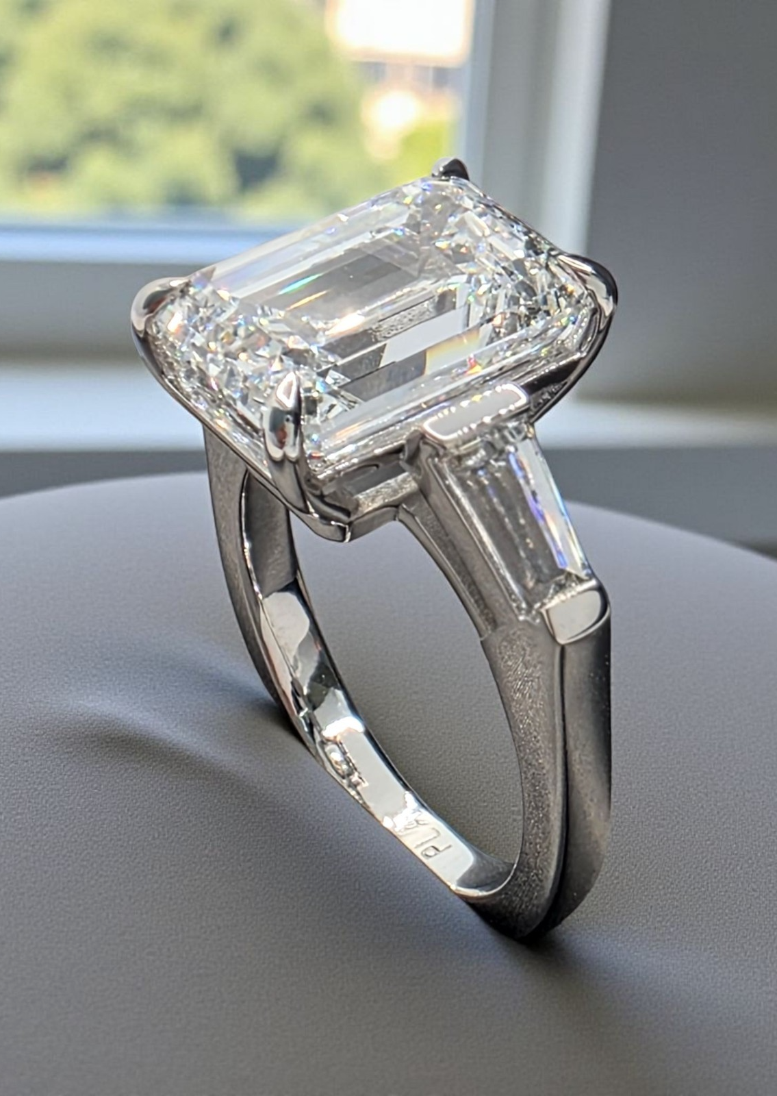 4.50 Ct D VS1 Emerald Cut Lab Grown Diamond Ring IGI Certified 14k White Gold