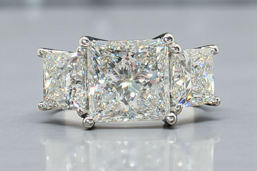 4.00 CT D VVS2 Lab Grown Princess Platinum Diamond Engagement Ring IGI Certified