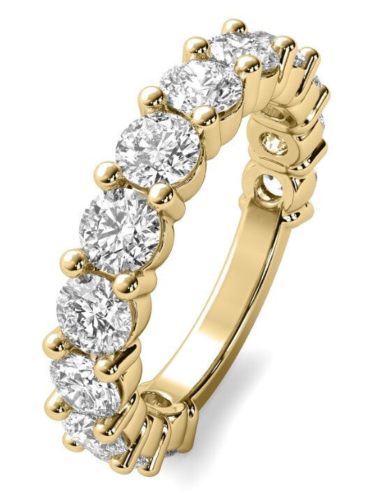 1.00 Ct EF VS Round Lab Grown Diamond Band Set in 14k Yellow Gold Free Shipping