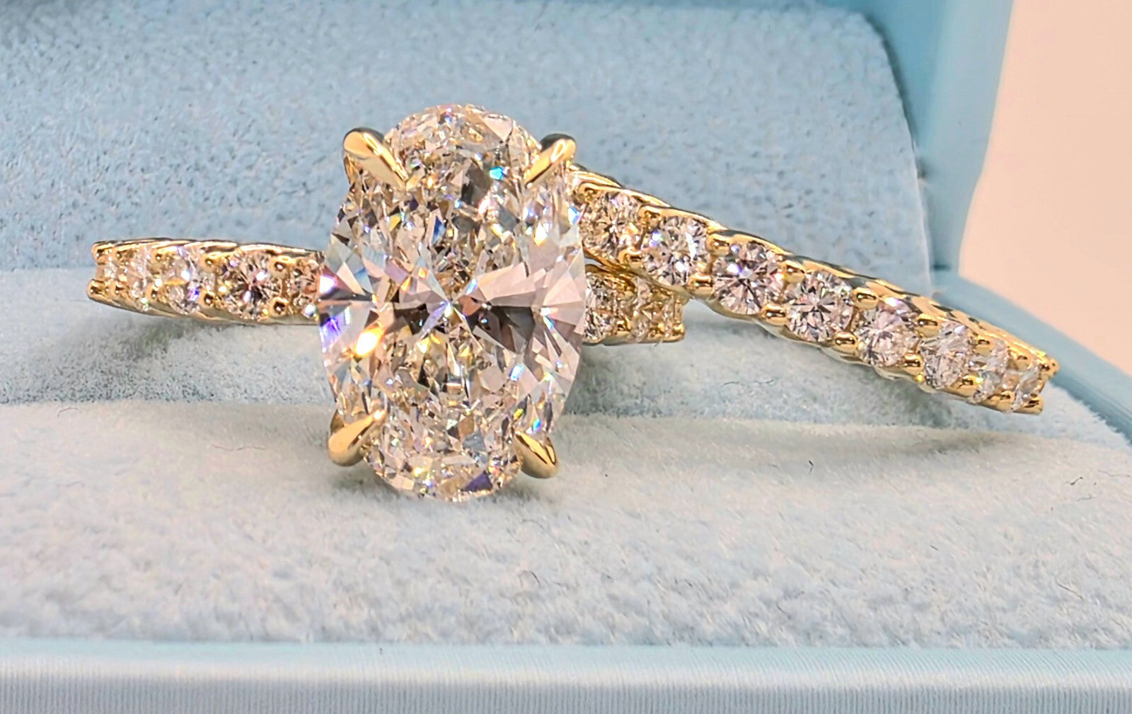 6.68 Ct E VS1 Lab Grown Diamond Engagement Ring With Band IGI Certified Diamond